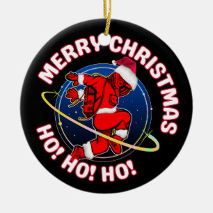 ADORNO DE CERÁMICA MERRY CHRISTMAS FUNNY SPACE ASTRONAUT