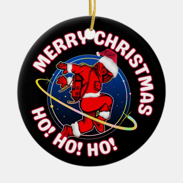 ADORNO DE CERÁMICA MERRY CHRISTMAS FUNNY SPACE ASTRONAUT (Frente)