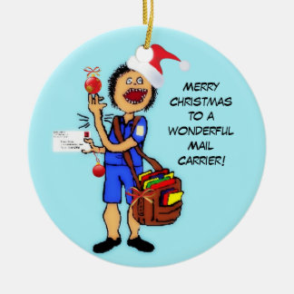 Adorno De Cerámica Merry Christmas Mail Carrier