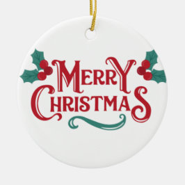 Adorno De Cerámica Merry Christmas Ornament | Personalized Keepsake 