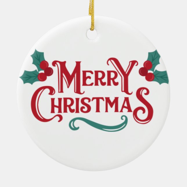 Adorno De Cerámica Merry Christmas Ornament | Personalized Keepsake  (Atrás)