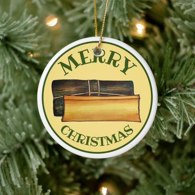 Adorno De Cerámica Merry Christmas Pasteles Puerto Rican Banana Cakes (Árbol)