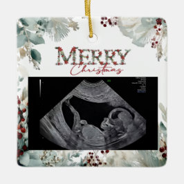 Adorno De Cerámica Merry Christmas Pregnancy Ultrasound