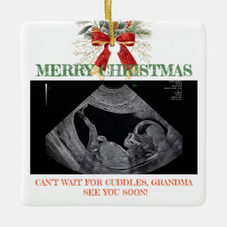 Adorno De Cerámica Merry Christmas Pregnancy Ultrasound Photo Grandma