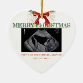 Adorno De Cerámica Merry Christmas Pregnancy Ultrasound Photo Grandma