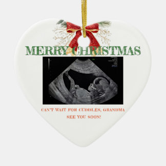 Adorno De Cerámica Merry Christmas Pregnancy Ultrasound Photo Grandma
