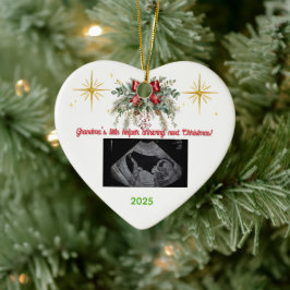 Adorno De Cerámica Merry Christmas Pregnancy Ultrasound Photo Grandma