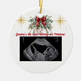 Adorno De Cerámica Merry Christmas Pregnancy Ultrasound Photo Grandma