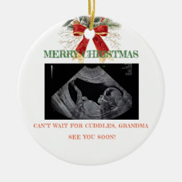 Adorno De Cerámica Merry Christmas Pregnancy Ultrasound Photo Grandma