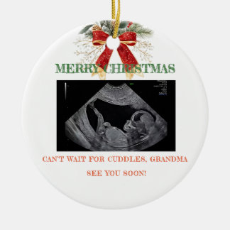 Adorno De Cerámica Merry Christmas Pregnancy Ultrasound Photo Grandma