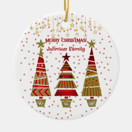 Adorno De Cerámica Merry Christmas Tree Decour Snowflake Family Names