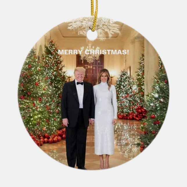ADORNO DE CERÁMICA MERRY CHRISTMAS TRUMP ORNAMENT (Frente)