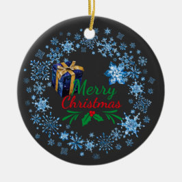 Adorno De Cerámica Merry Christmas Typography Retro Text