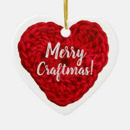 Adorno De Cerámica Merry Craftmas Crochet Red Heart Crafts