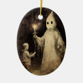 Adorno De Cerámica Merry Creepmas Spooky Ghost Gothic Vintage