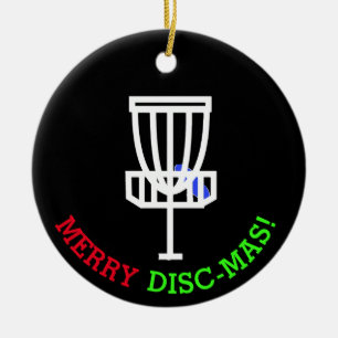 Adorno De Cerámica Merry Disk-Mas Funny Disk Golf Navidades