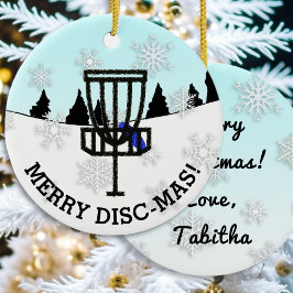Adorno De Cerámica Merry Disk-Mas Funny Disk Golf Navidades Ceramic O