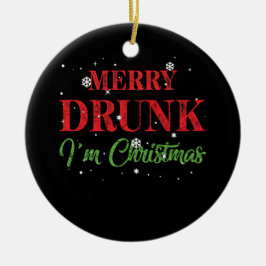 Adorno De Cerámica Merry Drunk Soy Navidades