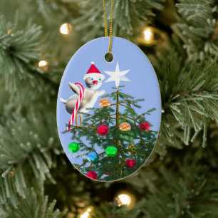 Adorno De Cerámica Merry First Christmas Baby Bird