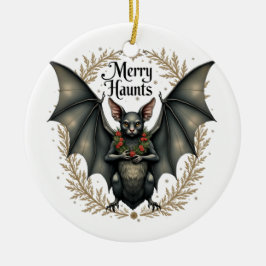 Adorno De Cerámica Merry Haunts Gothic Bat Ornament