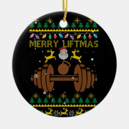 Adorno De Cerámica Merry Liftmas Fitness Halterofilia Constructor de 