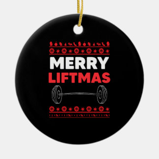 Adorno De Cerámica Merry Liftmas - Navidades de Weightlifter