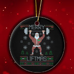 Adorno De Cerámica Merry Liftmas Navidades feos entrenamiento de gimn<br><div class="desc">Gracioso regalo de entrenamiento para Navidades feos Merry Liftmas, </div>