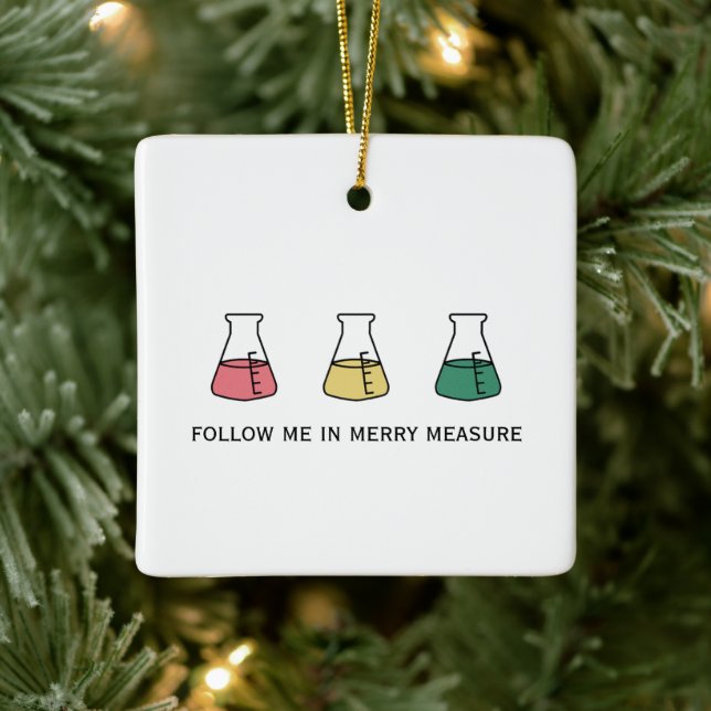 Adorno De Cerámica Merry Measure Química Science Erlenmeyer Holiday (Árbol)