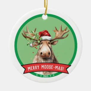 Adorno De Cerámica Merry Moose - Mas Holiday Navidades