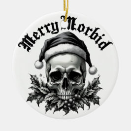 Adorno De Cerámica Merry Morbid Gothic Skull Ornament