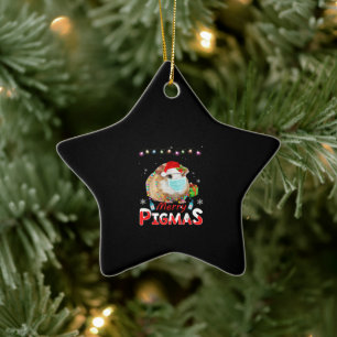 Adorno De Cerámica Merry Pigmas Face Mask Graciosos Navidades de Cerd