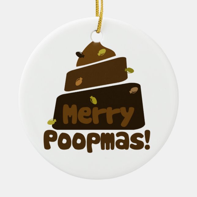Adorno De Cerámica Merry POOPmas (Frente)