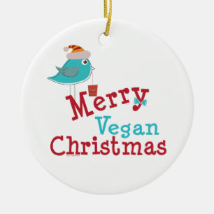 Adorno De Cerámica Merry Vegan Navidades