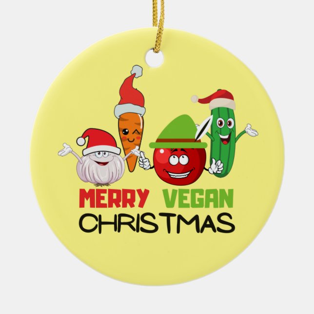 Adorno De Cerámica Merry vegan Navidades (Frente)