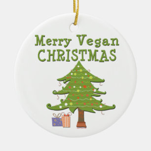 Adorno De Cerámica Merry Vegan Navidades