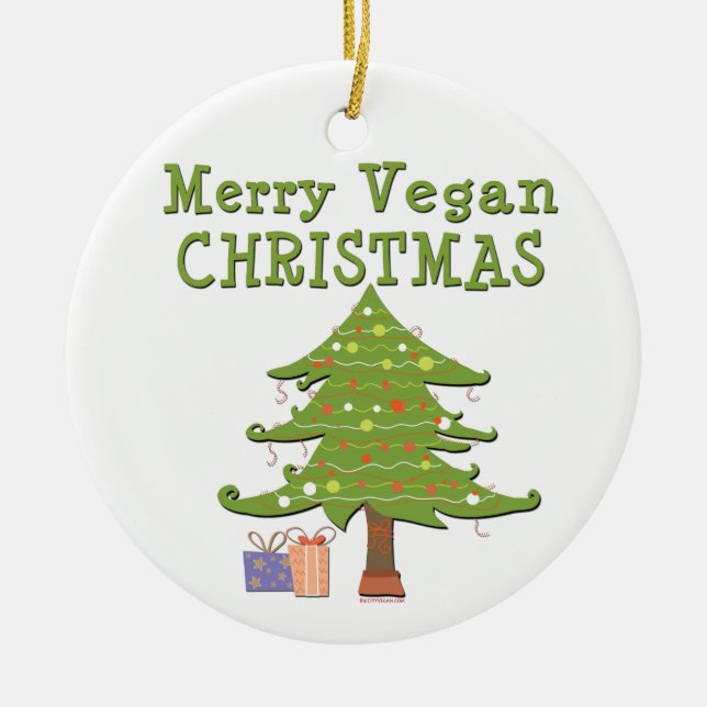 Adorno De Cerámica Merry Vegan Navidades (Frente)