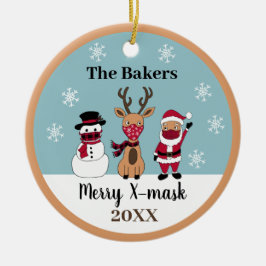 Adorno De Cerámica Merry X-Mask gracioso reno Snowman Santa