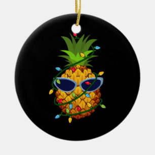 Adorno De Cerámica Merry Xmas Pineapple Christmas Tree Lights