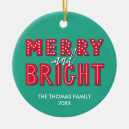 Adorno De Cerámica Merry y Bright
