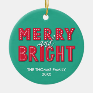 Adorno De Cerámica Merry y Bright