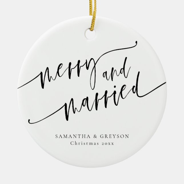 Adorno De Cerámica Merry Y Casado Recién (Frente)