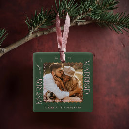 Adorno De Cerámica Merry y casados Moderno Mínimo Wavy Photo Keepsake