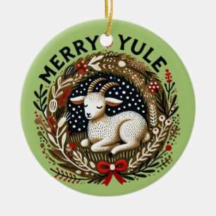 Adorno De Cerámica Merry Yule Goat