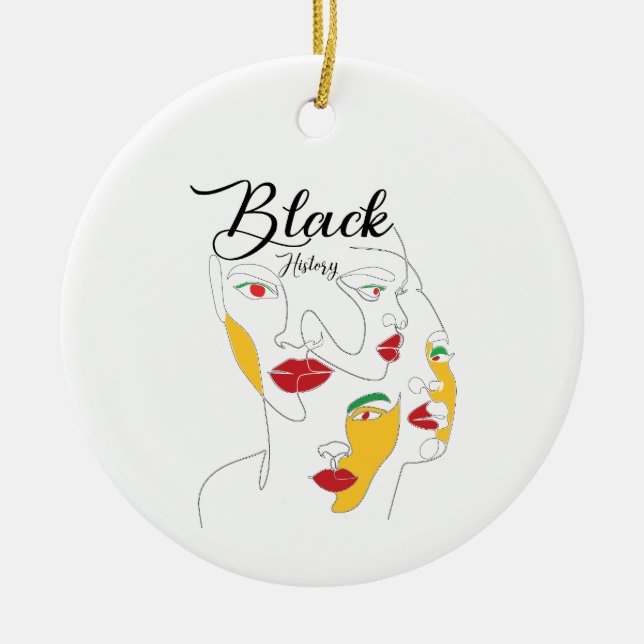 Adorno De Cerámica Mes de la Historia Negra Afroamericano (Frente)