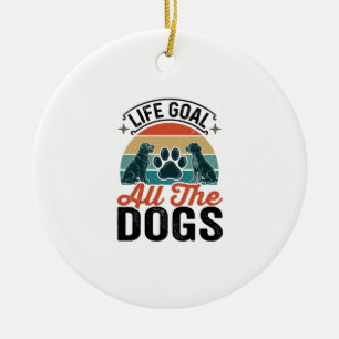 Adorno De Cerámica Meta de vida todos los perros diseño vintage amant