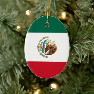 Adorno De Cerámica Mexican Flag - Flag of Mexico