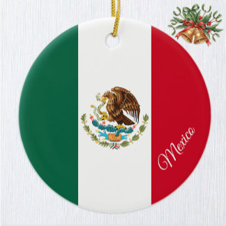 Adorno De Cerámica Mexico Christmas Ornament, Mexican Flag