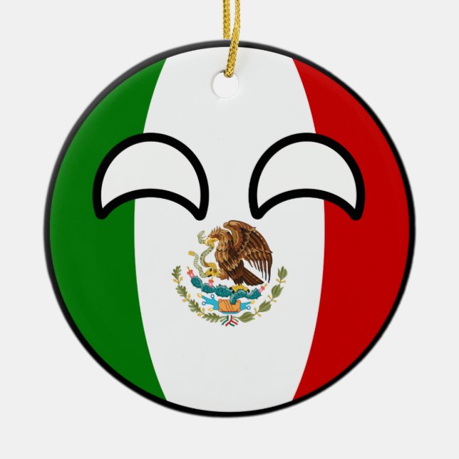 Adorno De Cerámica México Geeky que tiende divertido Countryball (Frente)
