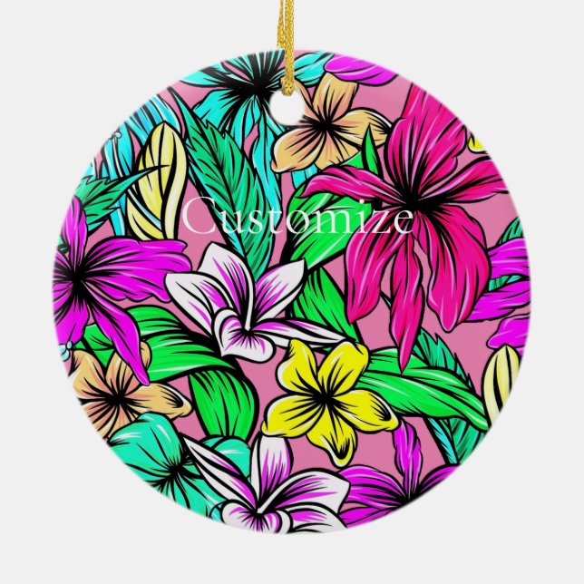 Adorno De Cerámica Mezcla de Flores Tropicales Thunder_Cove (Atrás)