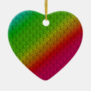 Adorno De Cerámica Mezcla diagonal del gradiente de arcoiris verde fl